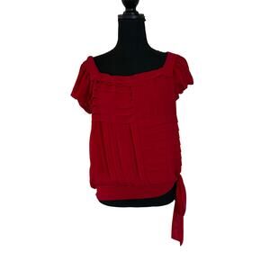 Studio M Red Pleated Off Shoulder Blouse L
